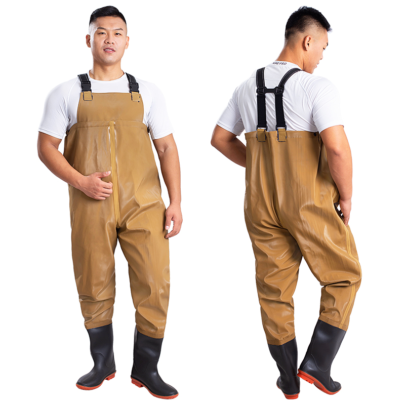 防水下水捕鱼雨裤男渔夫钓鱼全身皮叉防水衣衣服钓鱼服