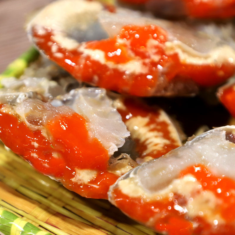 红膏呛蟹整只咸蟹炝蟹即食醉蟹蟹糊宁波舟山特产梭子蟹腌蟹2斤3只