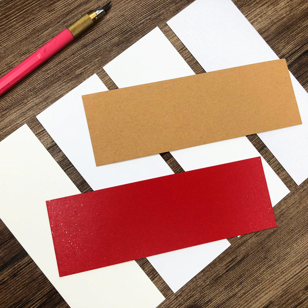 20张印片橡皮手绘长条书签硫酸牛卡卡牛卡白卡纸