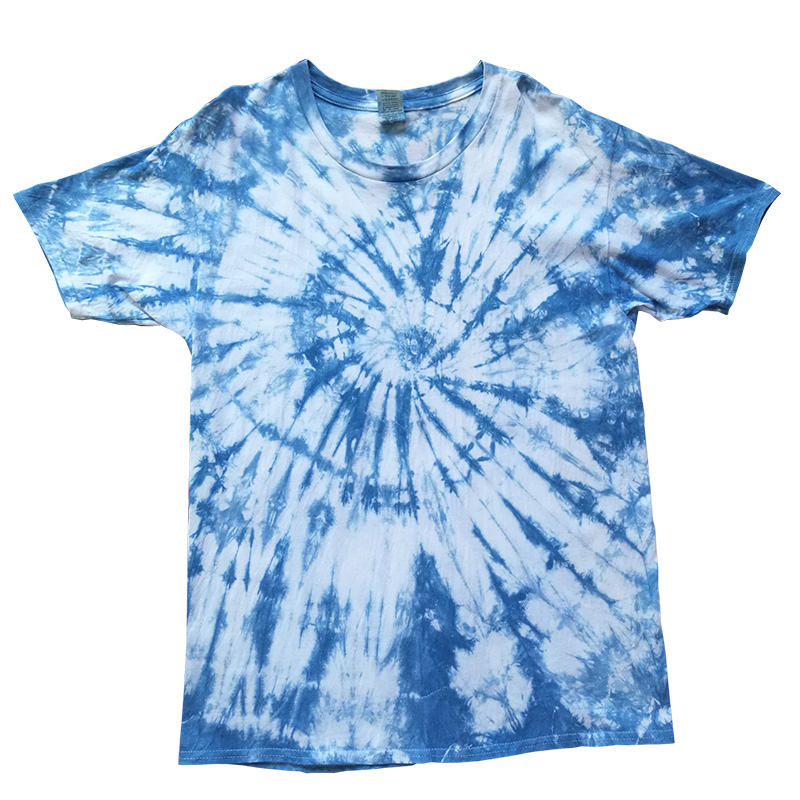 扎染白族纯棉衣服草木蓝染手工大理短袖云南t恤