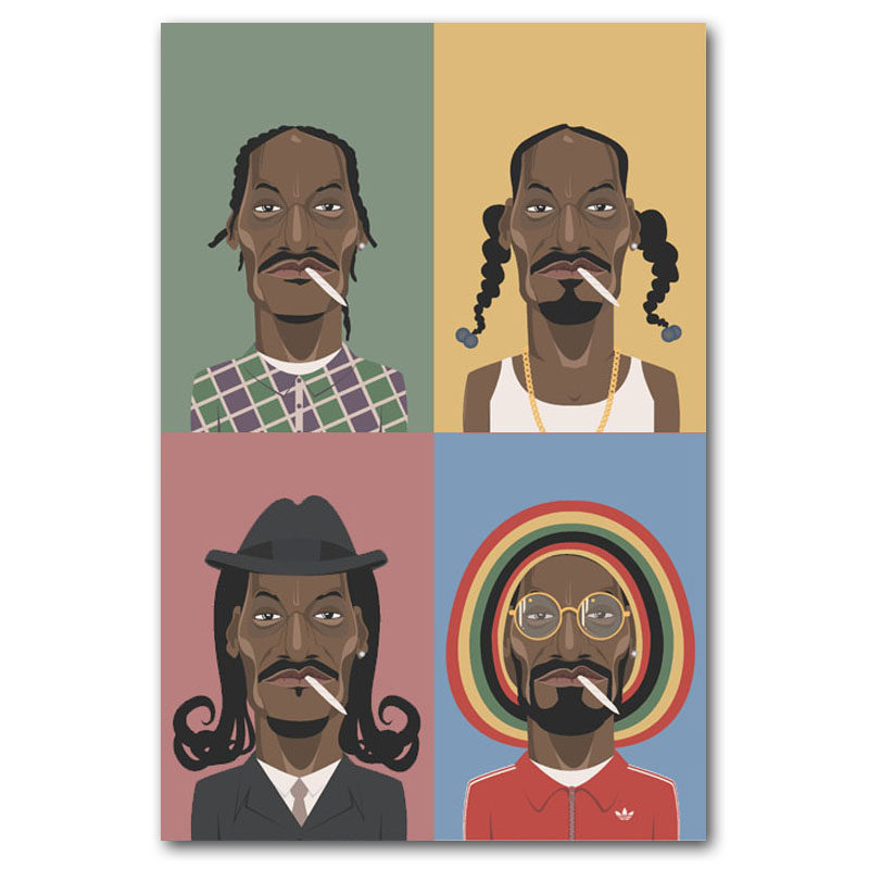 rapper说唱嘻哈饶舌歌手snoopdogg狗爷史努比狗狗现代装饰画