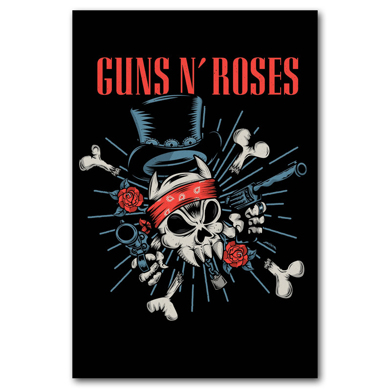 slash枪炮玫瑰枪花乐队gunsandroses摇滚海报音乐现代装饰画