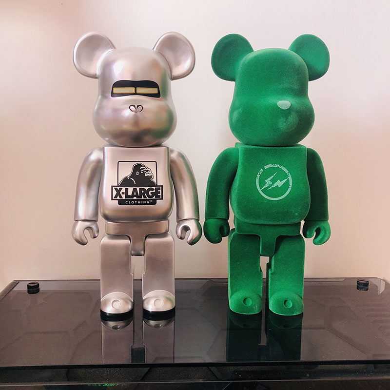 mandkaws闪电bearbrick暴力熊400积木熊公仔玩偶手办模型摆件