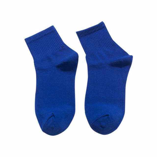 克莱因蓝袜子夏季女宝蓝色小众高级感纯色百搭时尚玫红色短筒袜1