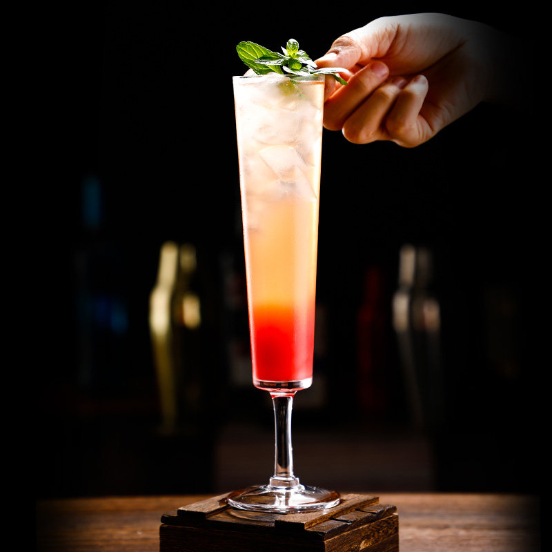 提基杯小容量鸡尾酒杯创意冷饮杯起泡杯奶昔杯玻璃杯超长果汁杯