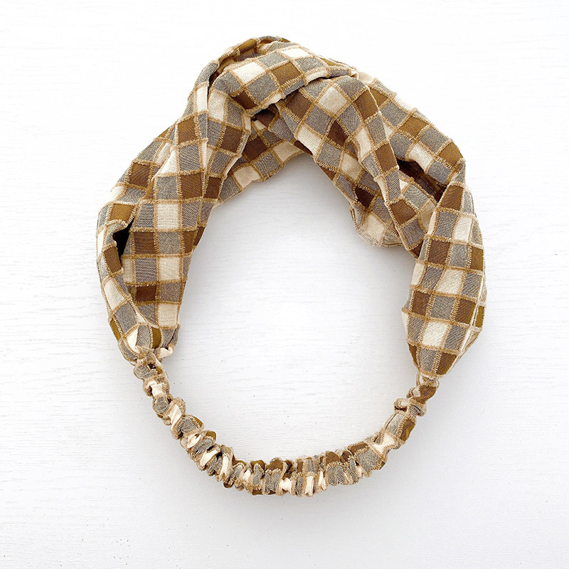 韩国格子发带秋冬宝宝洋气发箍儿童公主拍照发饰