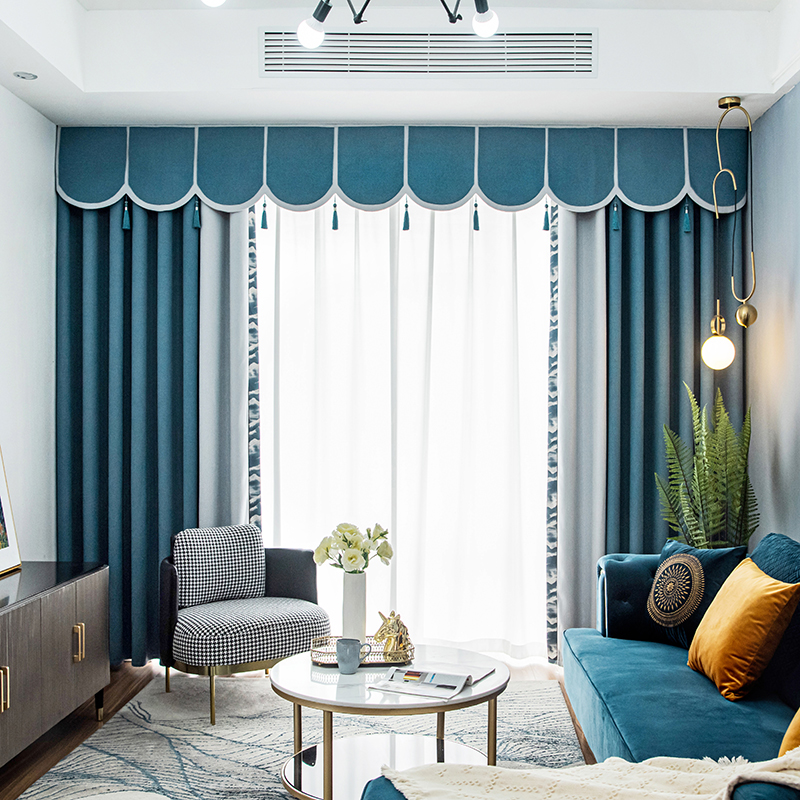轻奢2020客厅主卧帘头奢风现代简约北欧高档定制窗帘