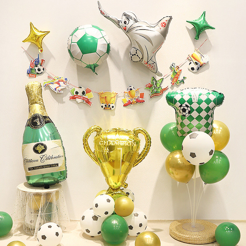 2022卡塔尔世界足球装饰装饰布布置气球酒吧店内气球