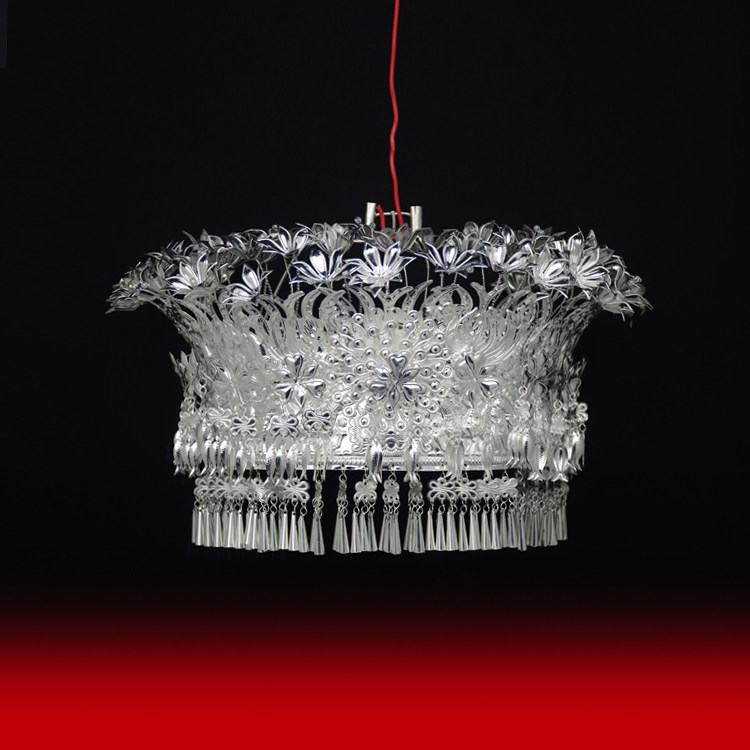 配饰苗族银帽凤冠头饰头戴牛角土家族饰品贵州湖南云南银饰服装