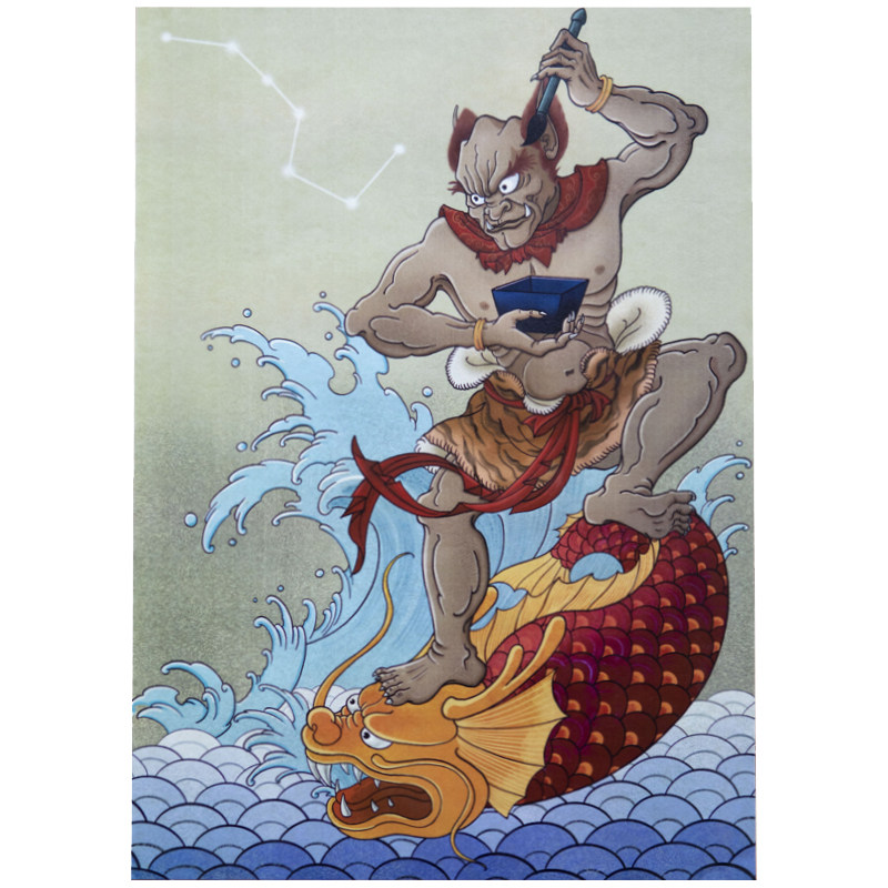 魁星踢斗魁星点斗文曲星新春杨柳青中式风格贴画过年中堂挂画年画