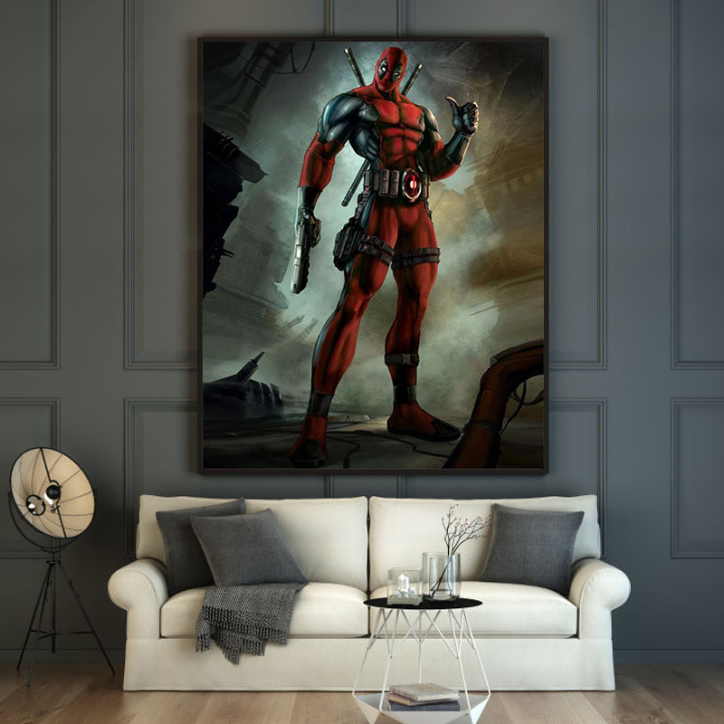 品都死侍钢铁侠漫威超级英雄蜘蛛侠diy数字油画手工diy