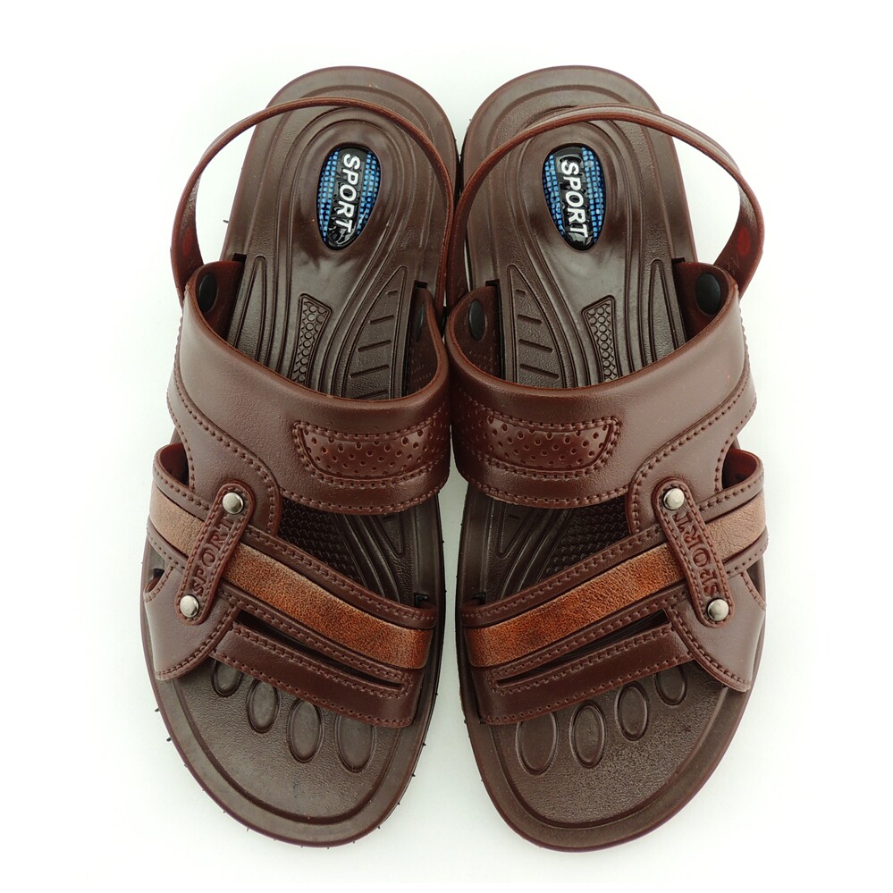 夏季新款越南橡胶仿皮男凉拖鞋大中防滑防水沙滩鞋