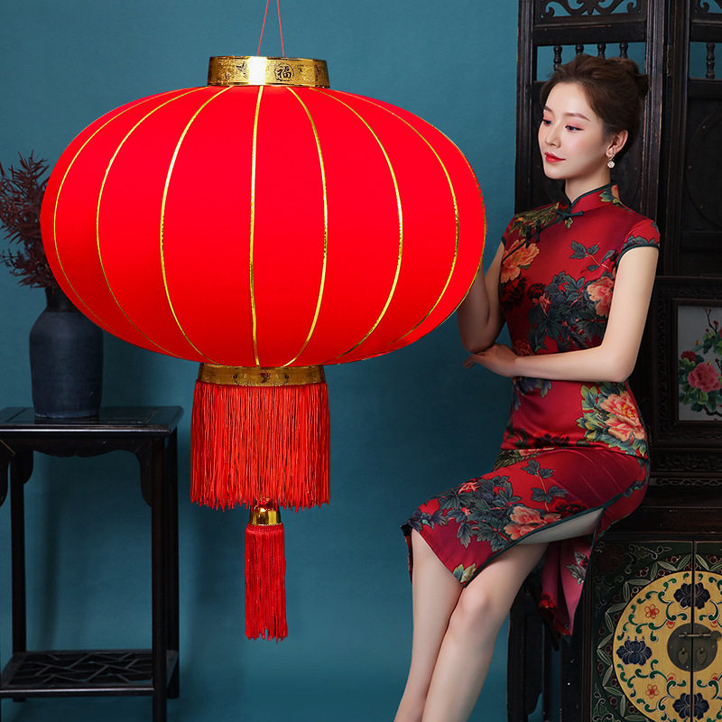 2021牛年新款灯笼过年新年年春节无字大红红灯笼灯笼