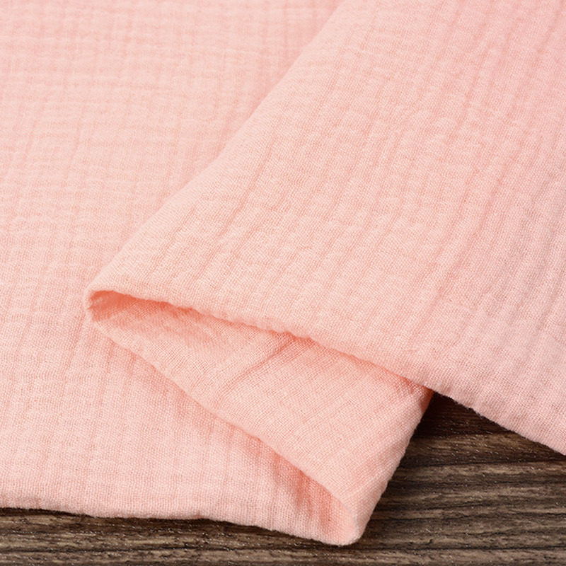 双层绉布棉麻皱麻中国风纯色肌理褶皱面料夏季连衣裙家居服布料