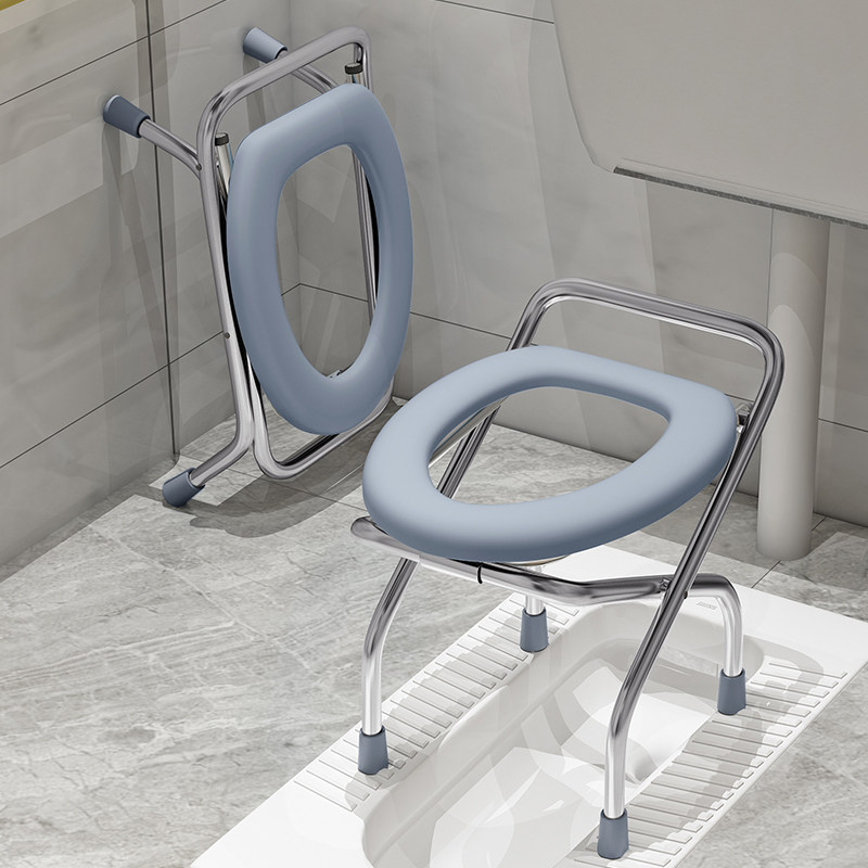 折叠不锈钢坐便家用老人洗澡坐便器孕妇便器厕所户外椅子凳子