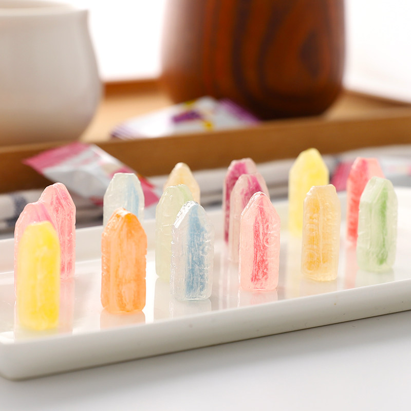 蜡笔水果糖水果儿童味儿造型日本进口铅笔彩色糖果
