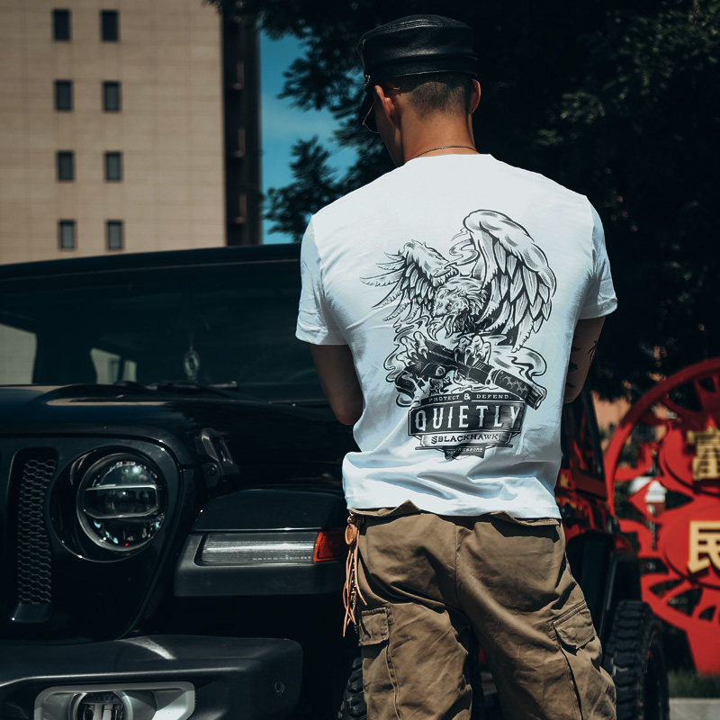 摇滚乐队短袖黑鹰坠落重金属骷髅眼镜蛇型硬汉机车朋克t恤