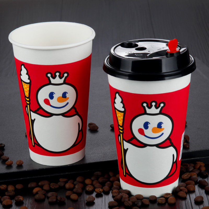 新款蜜雪冰城杯子一次性奶茶纸杯加厚网红热饮纸杯