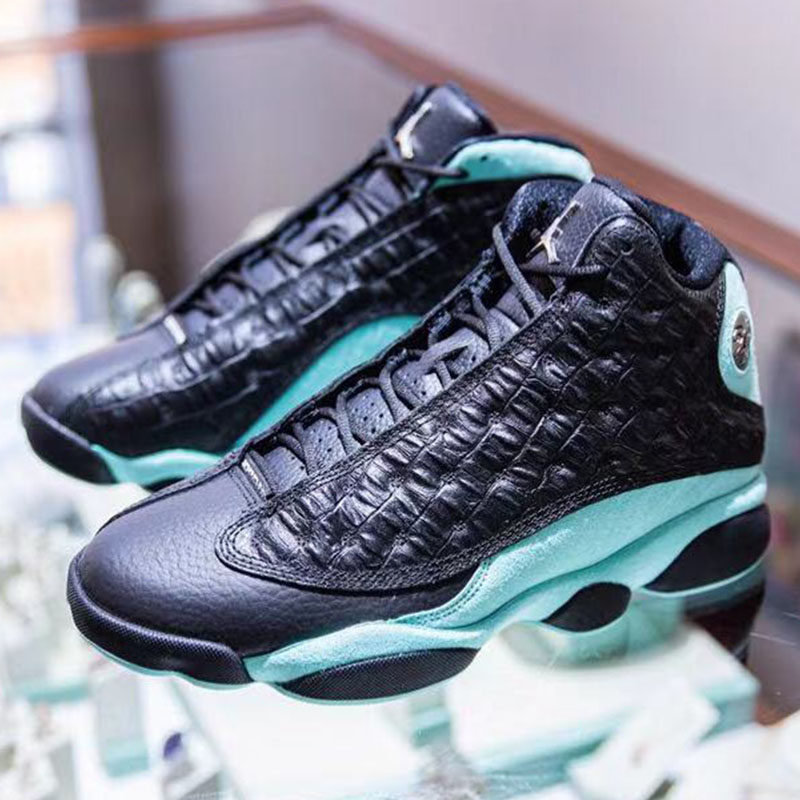 油腻airjordanaj13蒂芙尼薄荷鳄鱼纹篮球鞋男女篮球鞋