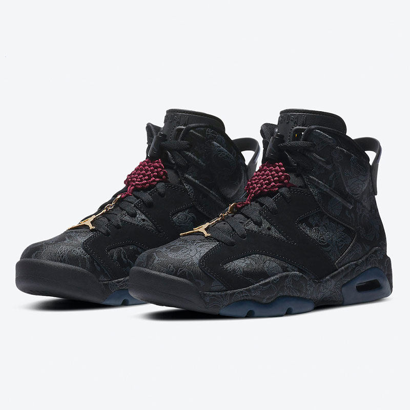 油腻airjordanaj6丝绸刺绣中国结篮球球鞋男女篮球鞋