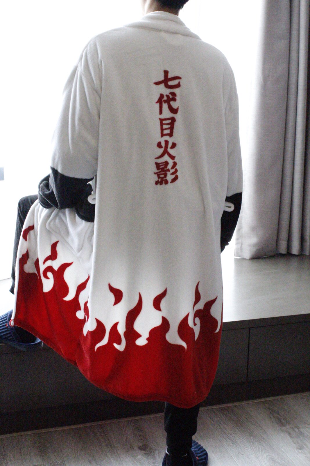 火影忍者cos波风水门四代目珊瑚瑚绒面料卡通动漫睡袍