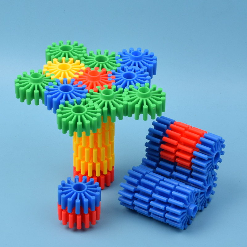 童趣齿轮积木玩具儿童塑料拼装宝宝早教幼儿园拼插智力开发3-6岁