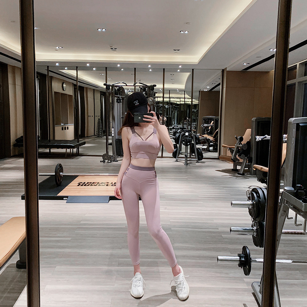 byurun薄款运动休闲套装夏季健身房跑步网红修身健身套装
