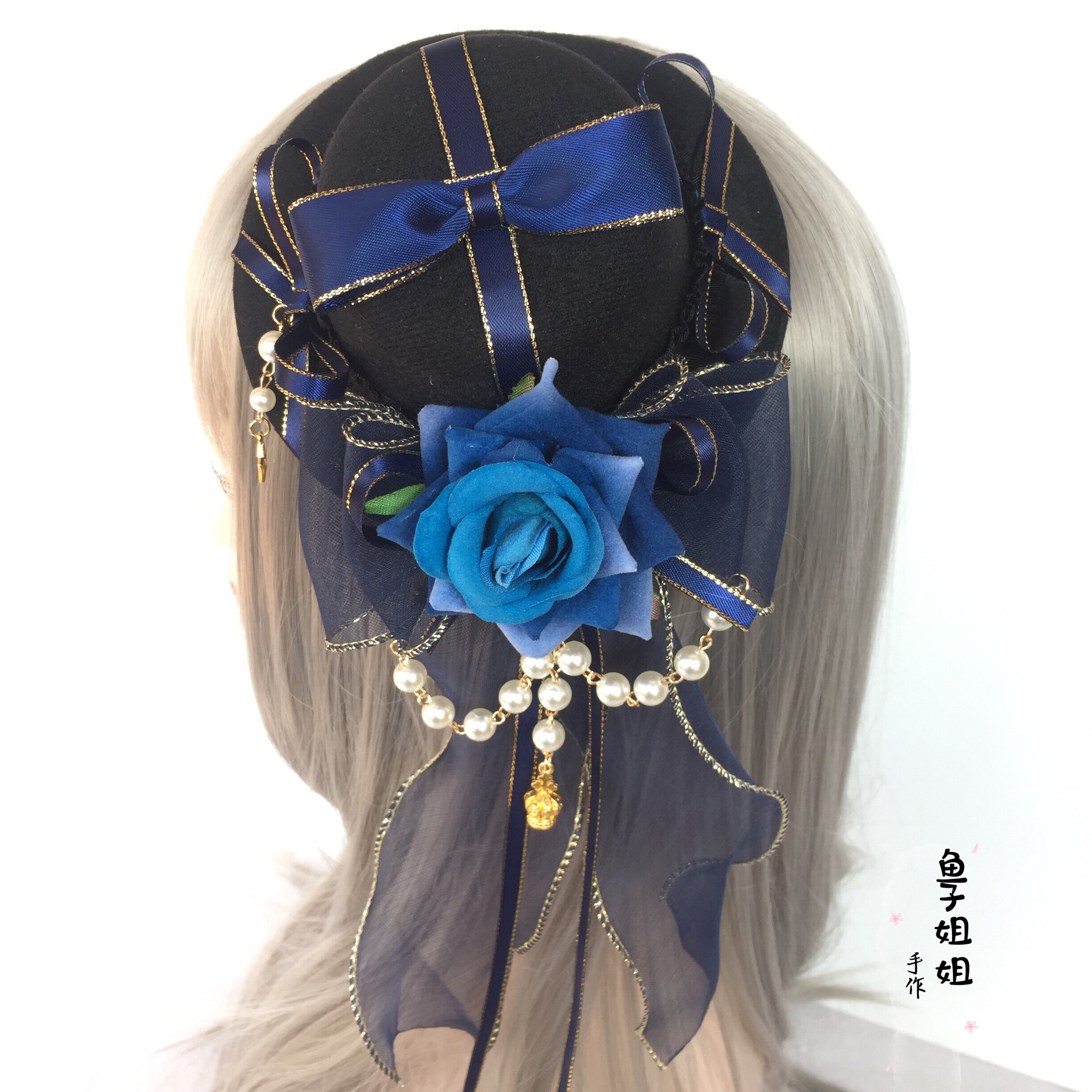 包邮lolita礼帽小物手作哥特搞死百搭洛丽塔绀色酒红花丸皇冠头饰