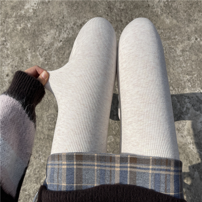 加绒白色过膝袜子超长加长防滑长筒袜套秋冬季长筒袜