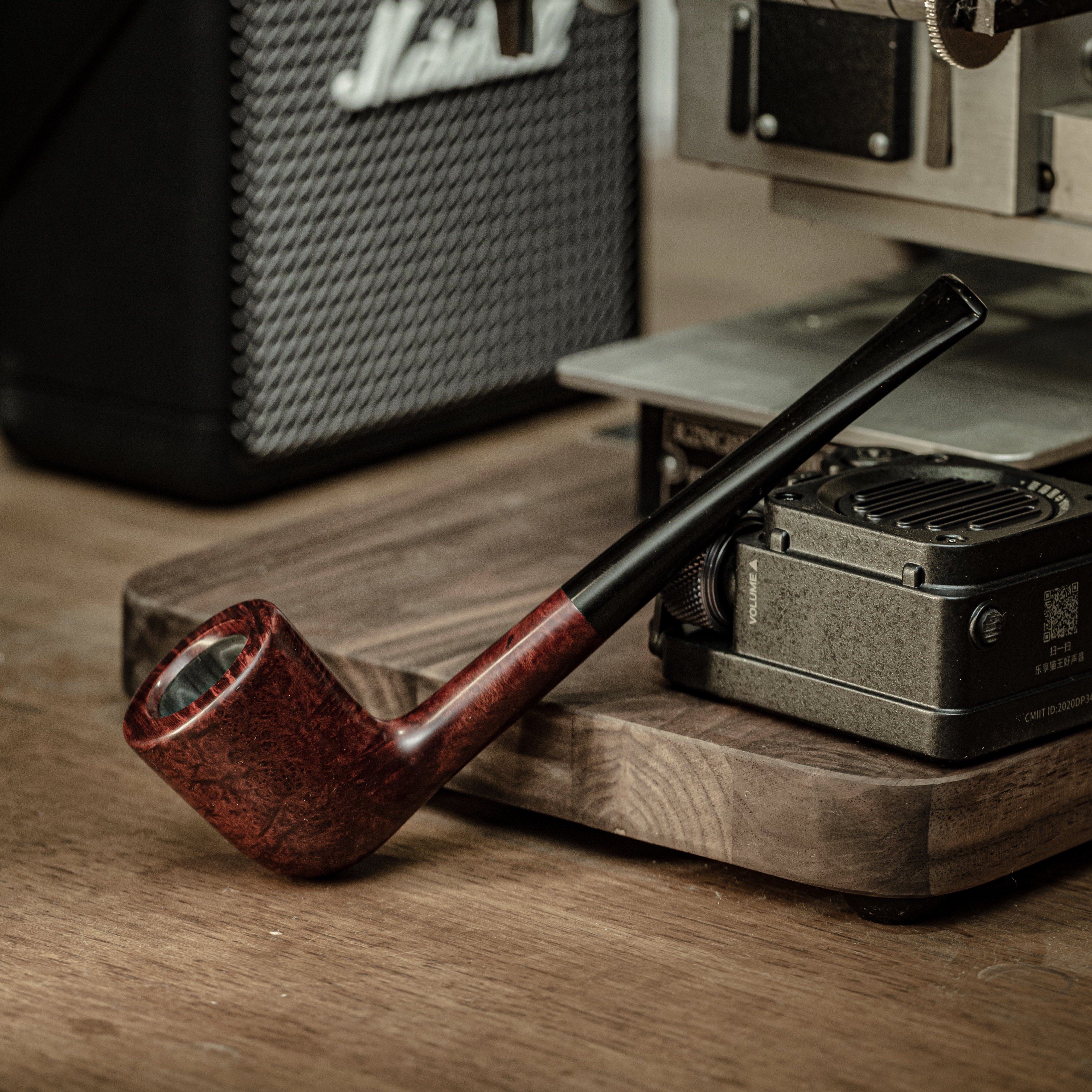 大汉复古绅士料中楠木石楠木烟斗进口直斗手工烟斗