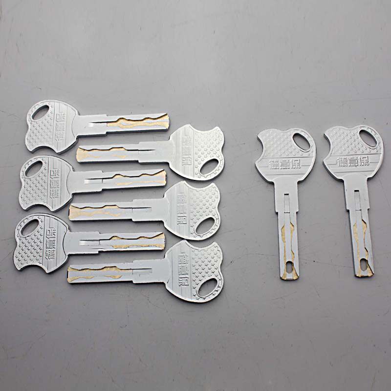 德意保防盗门铜锁芯叶片钥匙超b级c异型锁芯老九型升级