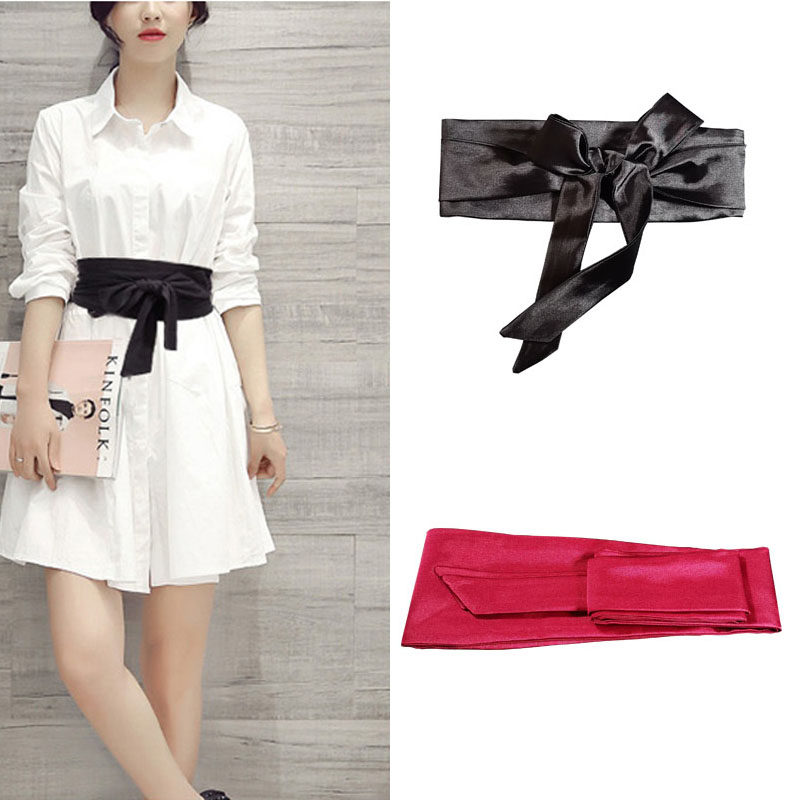 布腰带韩版宽腰蝴蝶结衬衫连衣裙绑带系带百搭宽双圈腰带