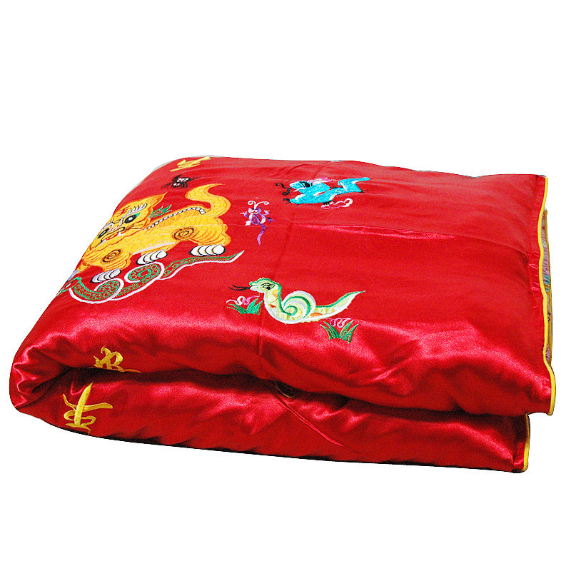 中国红传统手工老虎棉被 四季新生婴儿满月百岁宝宝被子 填充棉花