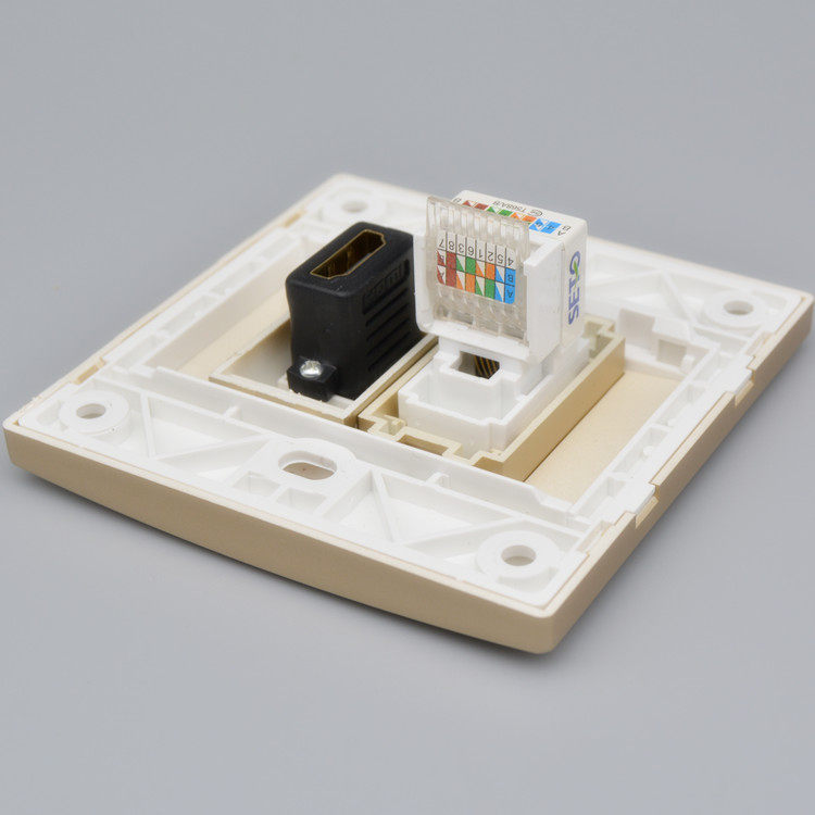 香槟色hdmi高清网络面板20hdmi直插接口带免网线电脑电视插座