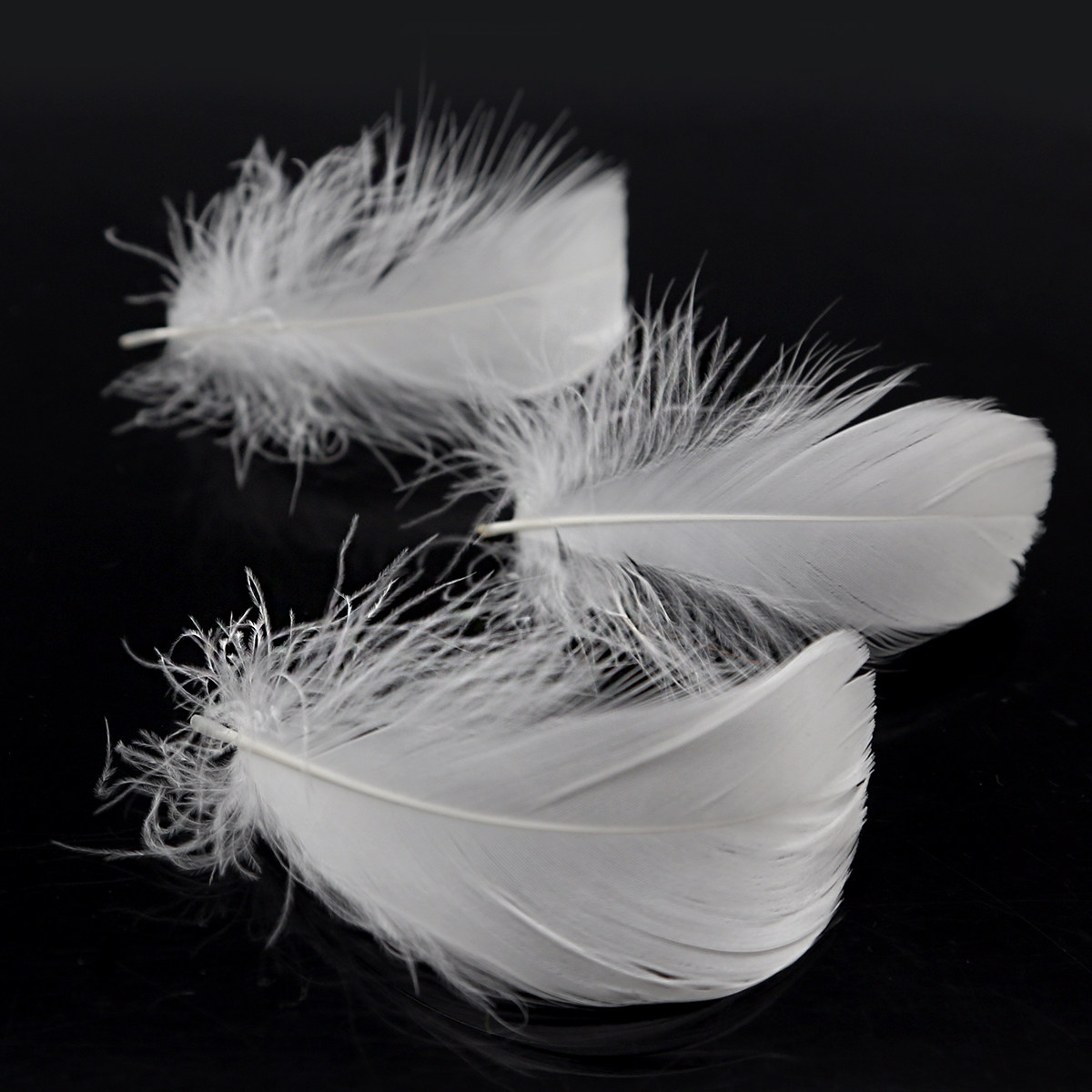 手工制作diy材料 黑色白色粉色绿色鹅毛自制羽毛耳环耳钉耳坠配件