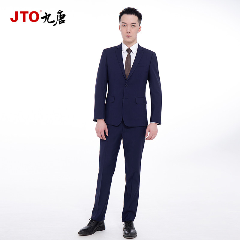 九唐雷克萨斯4s销售工作西服蓝色新款商务职业西服