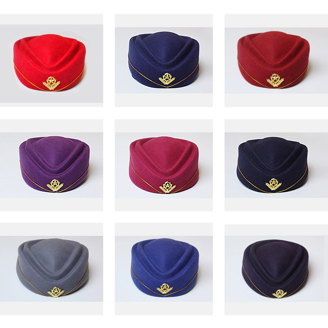 空姐帽子毛呢贝雷帽职业公关礼仪接待酒店ktv帽子