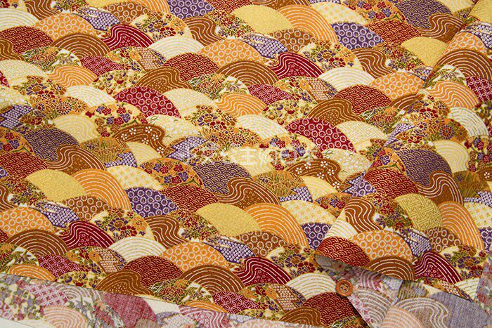 日本和服面料diy背景门帘书衣布料进口印花布海绵垫