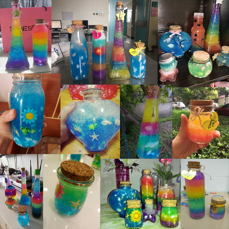 木塞玻璃瓶彩虹瓶漂流瓶冷泡茶瓶海洋宝宝瓶布丁沙画diy玻璃杯盖