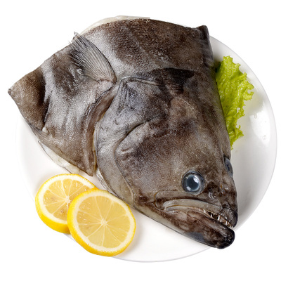 碟鱼头冷冻包邮格陵兰进口深海鲽鱼头比目鱼头新鲜鲽鱼头鸦片鱼头