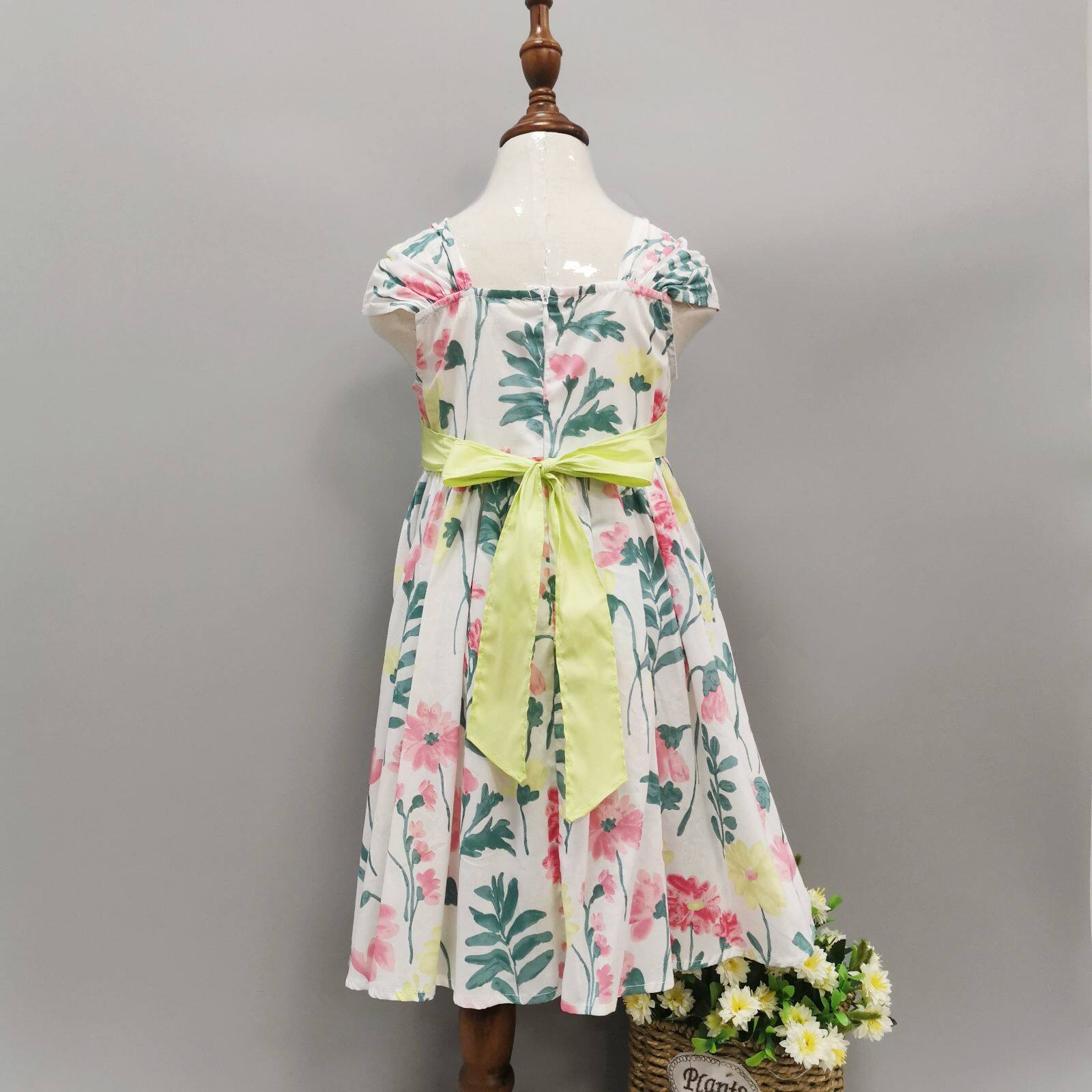 夏季新款熙熙ceicei公主女中田园休闲棉布碎花连衣裙