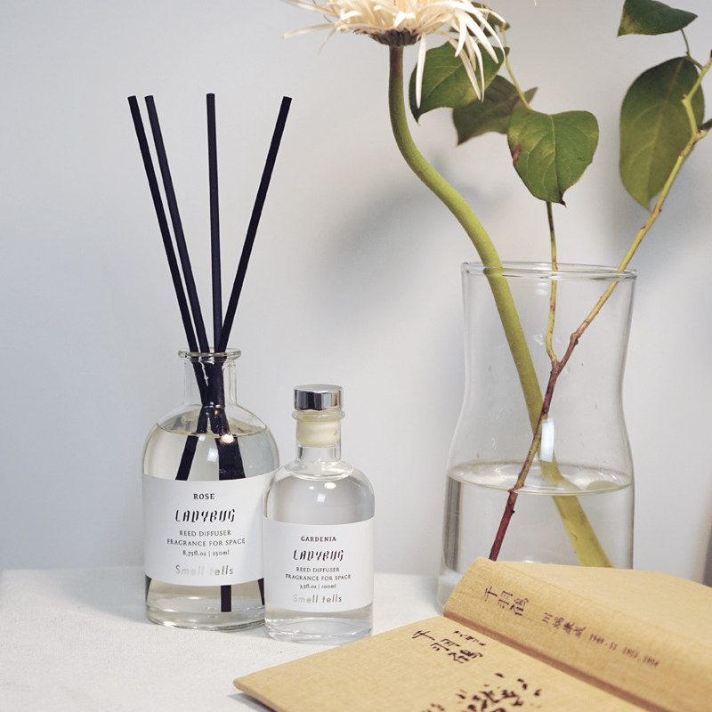 ladybug无火香薰栀子花精油藤条干花卧室熏香家用室内花香型摆件