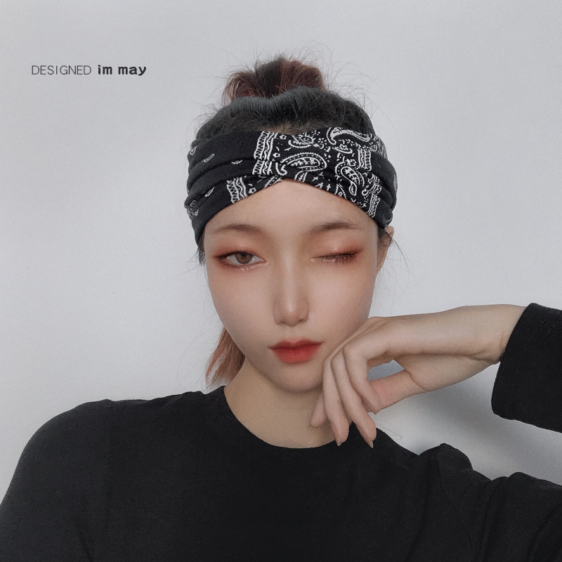 腰果花发带酷女生街头网红复古hiphop头巾潮牌发饰