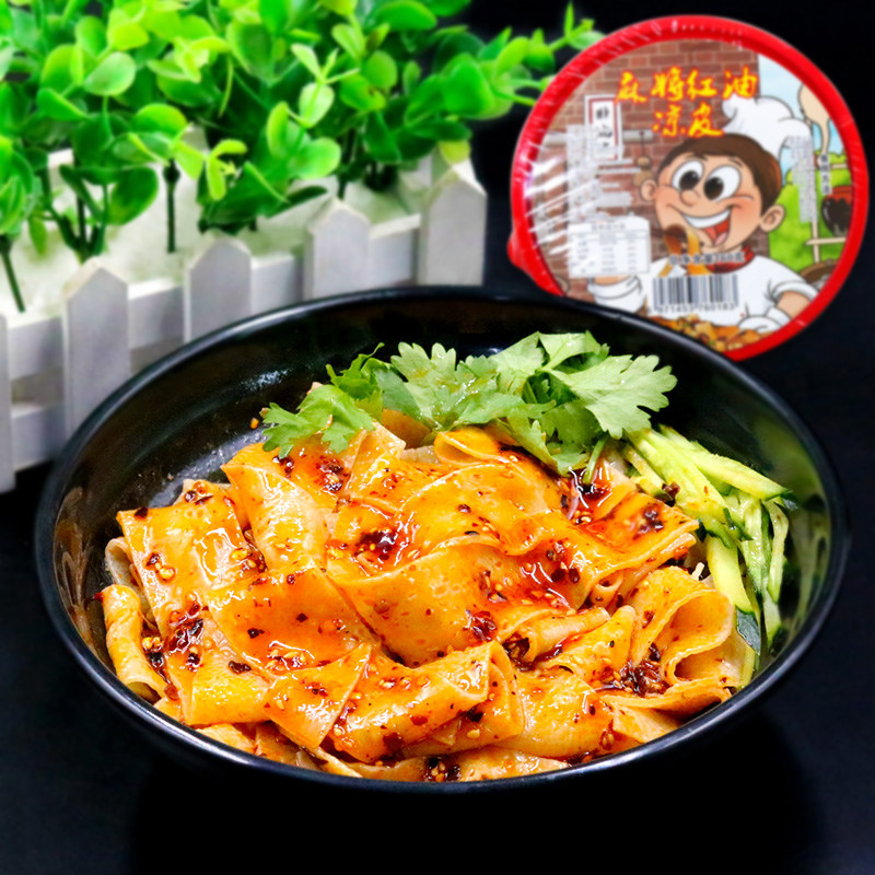 凉皮东北小子麻酱红油面皮方便面油炸拌面朝鲜冲泡方便面
