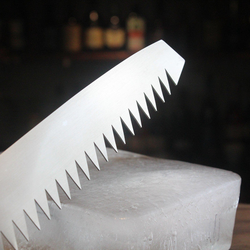 酒吧切冰开冰调酒师冰刀锯齿硬冰手工切割锯子冰桶