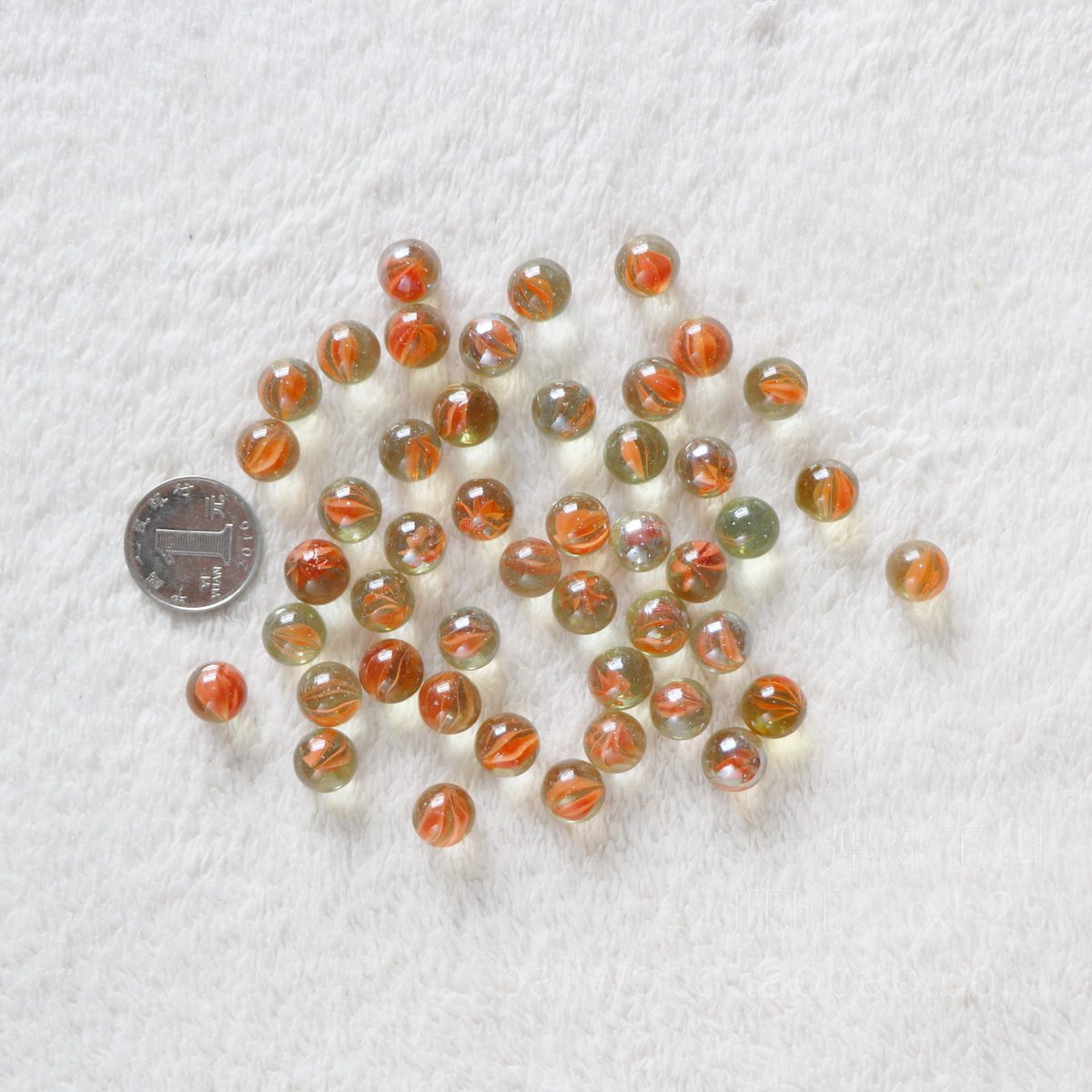 直径11mm单色猫眼眼球嵌花玻璃弹珠花瓶鱼缸水晶珠