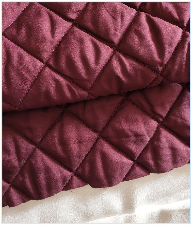 面料包邮深酒红三层柔软轻便菱形夹棉绗棉布料海绵垫