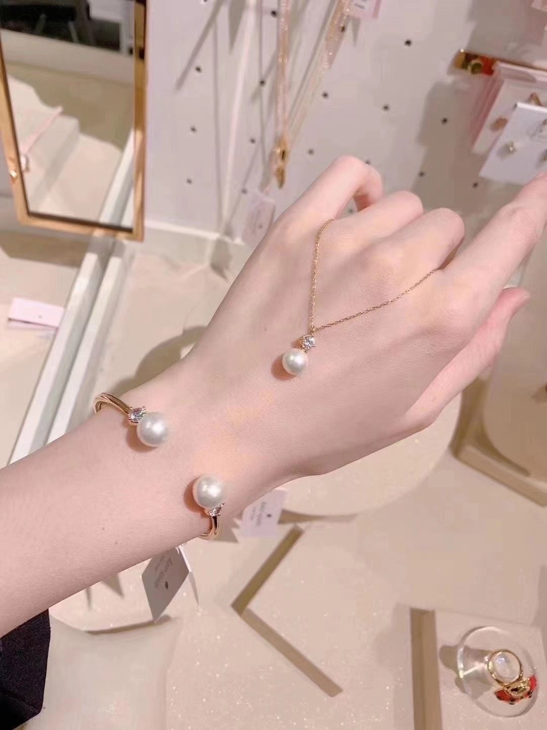 美国直邮katespade珍珠手镯精致甜美ks首饰手镯