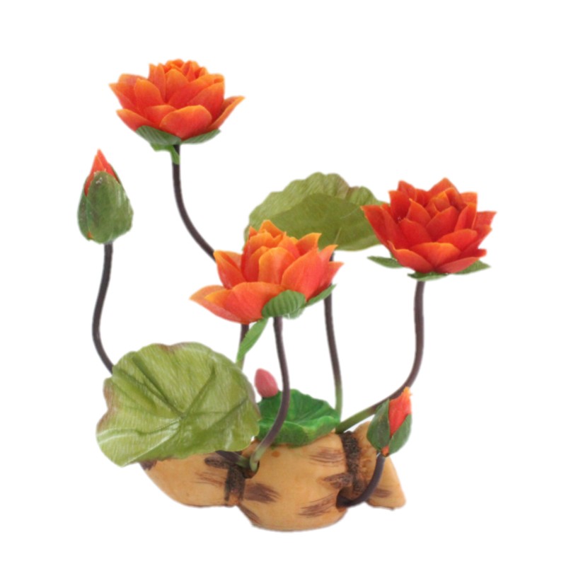 仿真装饰品水草莲藕绢布荷花莲花鱼缸造景树脂造景