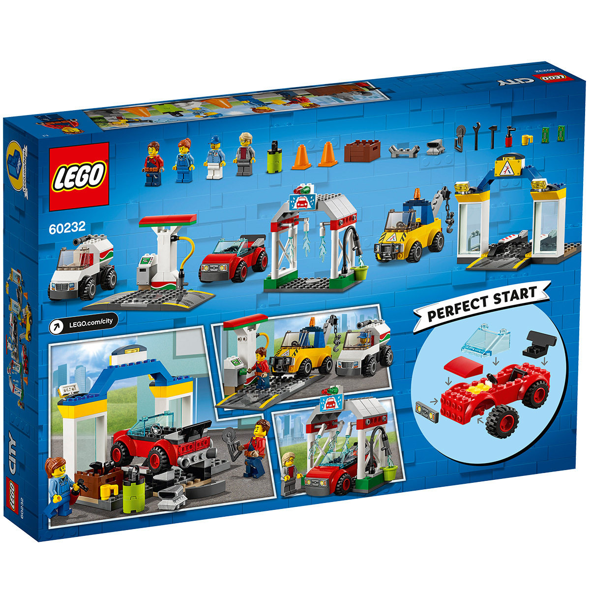 乐高lego60232城市系列汽车服务加油站洗车场男女女孩益智建构